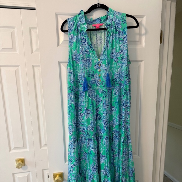 Lilly Pulitzer Dresses & Skirts - Lilly Pulitzer Malone Maxi Dress Green Cabana Keeping it Reel